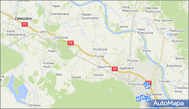 mapa Turbia, Turbia na mapie Targeo