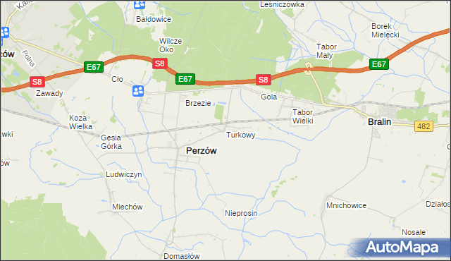 mapa Turkowy, Turkowy na mapie Targeo