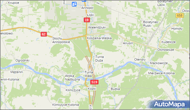 mapa Turna Duża, Turna Duża na mapie Targeo