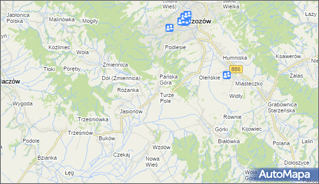 mapa Turze Pole, Turze Pole na mapie Targeo