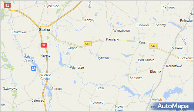 mapa Tytlewo, Tytlewo na mapie Targeo