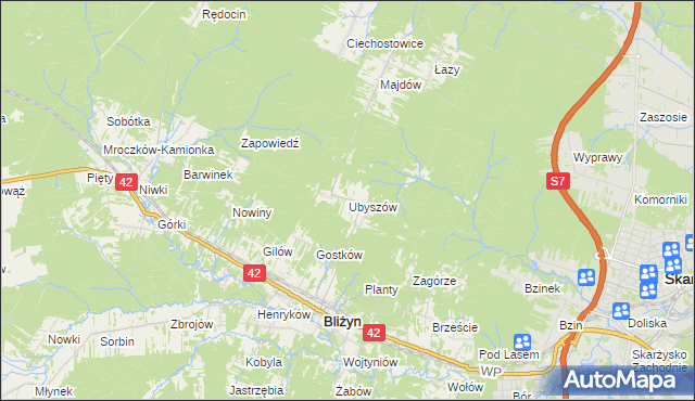 mapa Ubyszów, Ubyszów na mapie Targeo