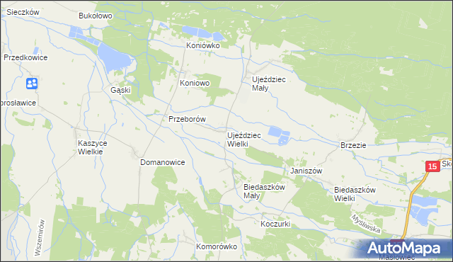 mapa Ujeździec Wielki, Ujeździec Wielki na mapie Targeo