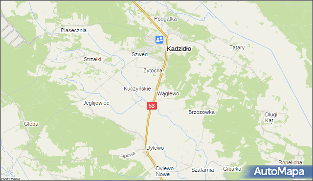 mapa Wąglewo, Wąglewo na mapie Targeo