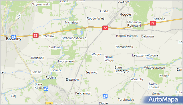 mapa Wągry, Wągry na mapie Targeo