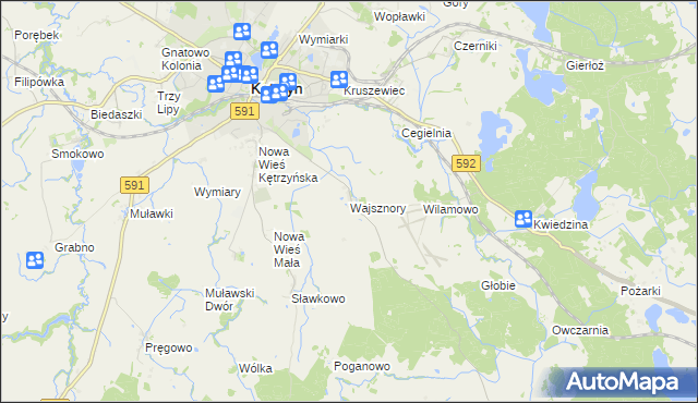 mapa Wajsznory, Wajsznory na mapie Targeo