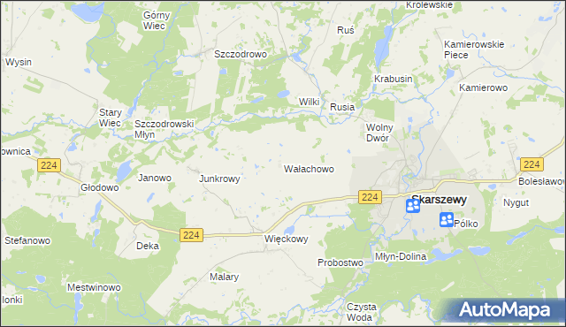 mapa Wałachowo, Wałachowo na mapie Targeo