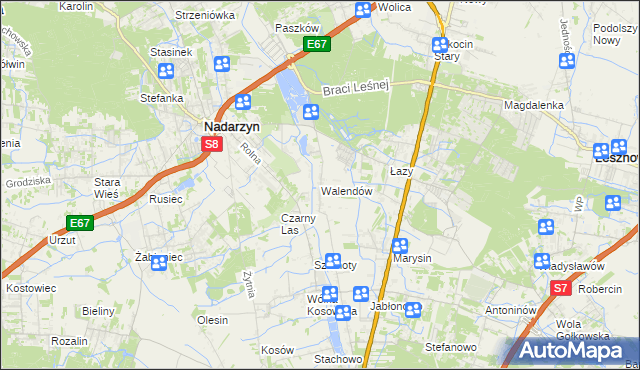 mapa Walendów, Walendów na mapie Targeo