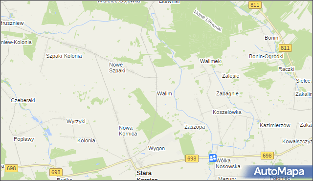 mapa Walim gmina Stara Kornica, Walim gmina Stara Kornica na mapie Targeo