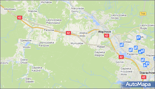 mapa Węglów, Węglów na mapie Targeo