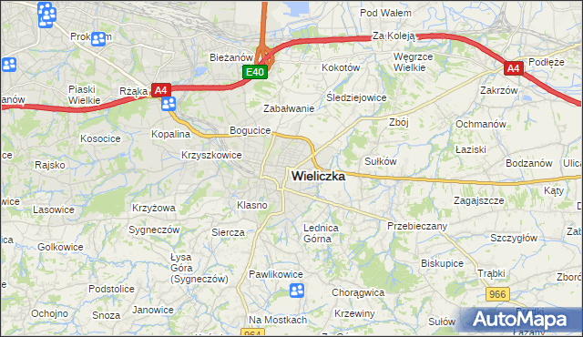 mapa Wieliczka, Wieliczka na mapie Targeo