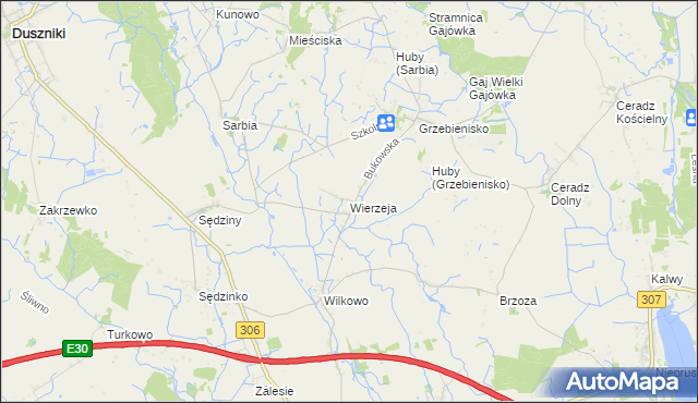 mapa Wierzeja, Wierzeja na mapie Targeo