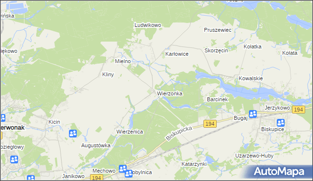 mapa Wierzonka, Wierzonka na mapie Targeo