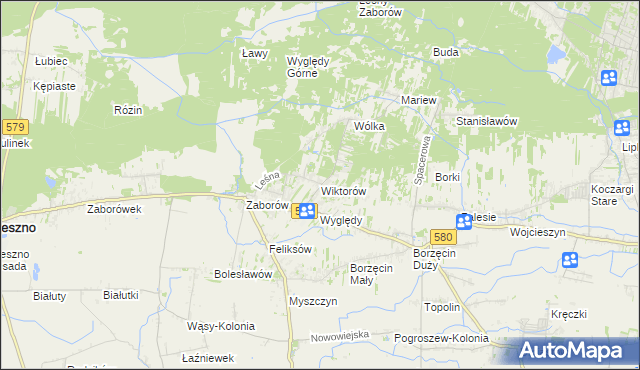 mapa Wiktorów gmina Leszno, Wiktorów gmina Leszno na mapie Targeo