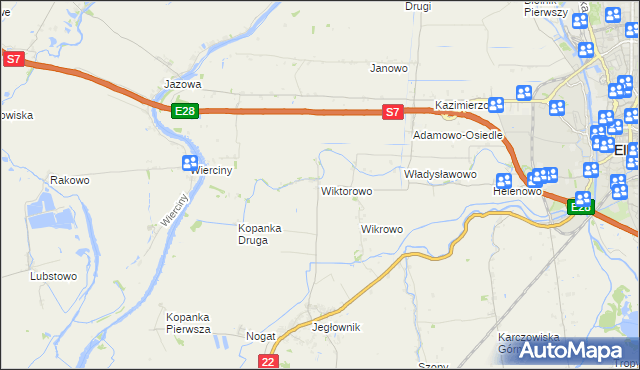 mapa Wiktorowo gmina Gronowo Elbląskie, Wiktorowo gmina Gronowo Elbląskie na mapie Targeo