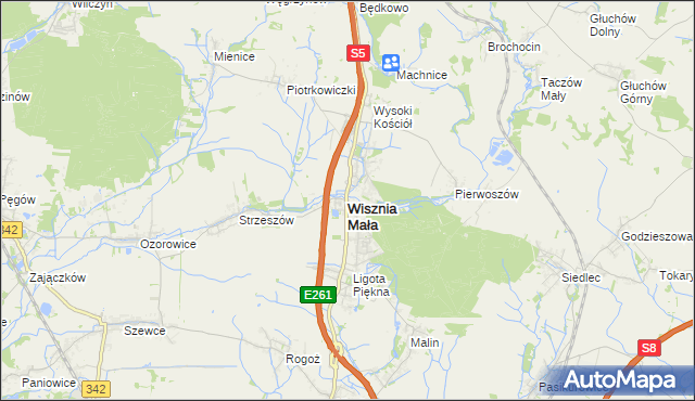 mapa Wisznia Mała, Wisznia Mała na mapie Targeo