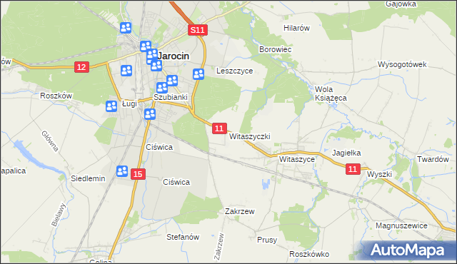 mapa Witaszyczki, Witaszyczki na mapie Targeo