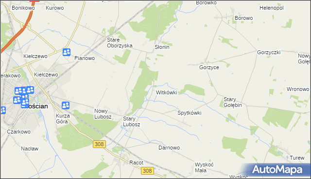mapa Witkówki, Witkówki na mapie Targeo