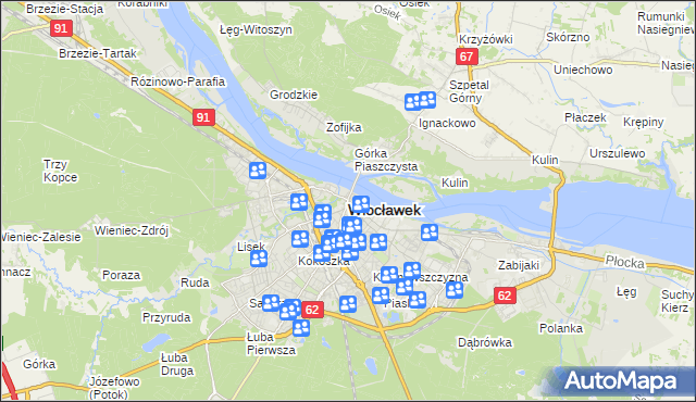 mapa Włocławka, Włocławek na mapie Targeo