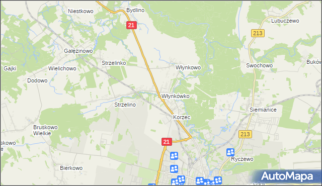 mapa Włynkówko, Włynkówko na mapie Targeo
