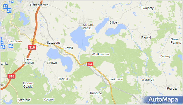 mapa Wojtkowizna, Wojtkowizna na mapie Targeo