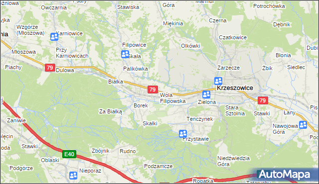 mapa Wola Filipowska, Wola Filipowska na mapie Targeo