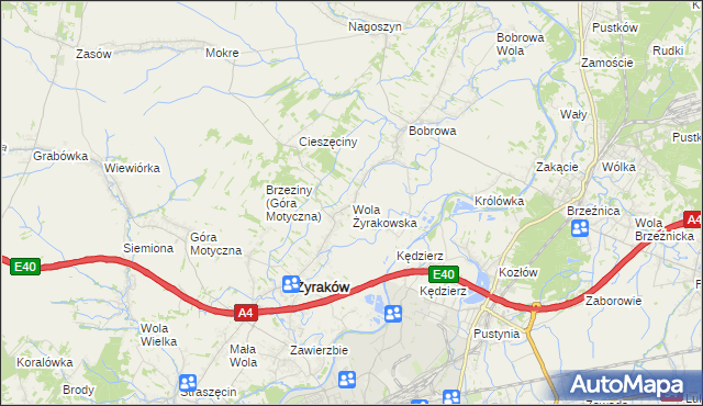 mapa Wola Żyrakowska, Wola Żyrakowska na mapie Targeo