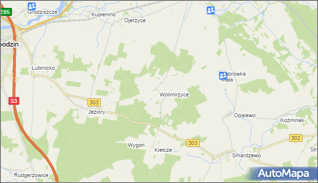 mapa Wolimirzyce, Wolimirzyce na mapie Targeo