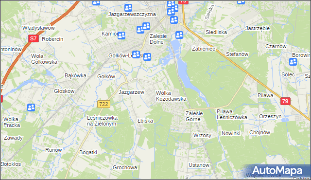mapa Wólka Kozodawska, Wólka Kozodawska na mapie Targeo