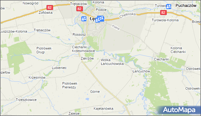 mapa Wólka Łańcuchowska, Wólka Łańcuchowska na mapie Targeo