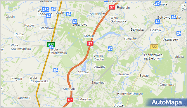 mapa Wólka Pracka, Wólka Pracka na mapie Targeo