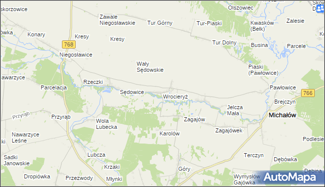mapa Wrocieryż, Wrocieryż na mapie Targeo