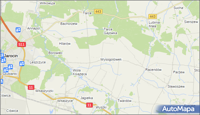 mapa Wysogotówek, Wysogotówek na mapie Targeo
