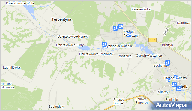 mapa Wyżnianka, Wyżnianka na mapie Targeo