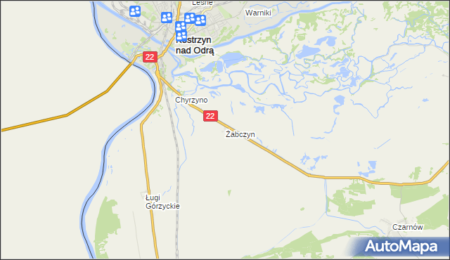 mapa Żabczyn, Żabczyn na mapie Targeo
