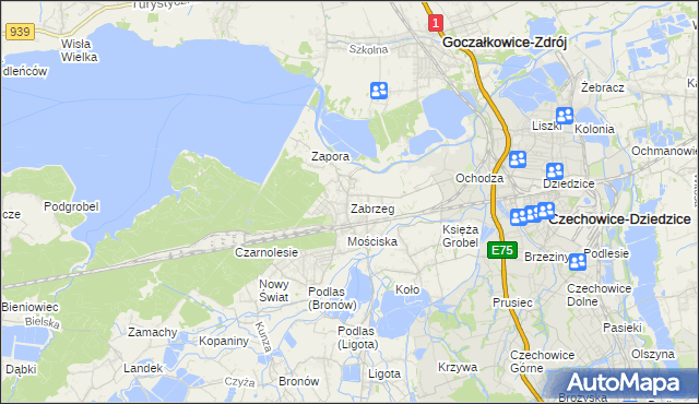 mapa Zabrzeg, Zabrzeg na mapie Targeo