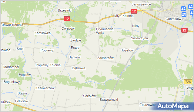 mapa Zachorzów, Zachorzów na mapie Targeo