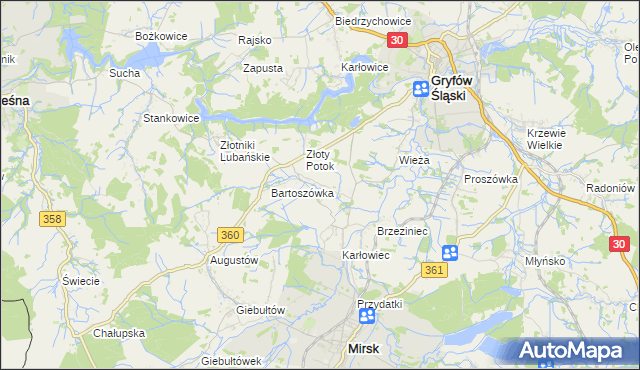 mapa Zacisze gmina Leśna, Zacisze gmina Leśna na mapie Targeo