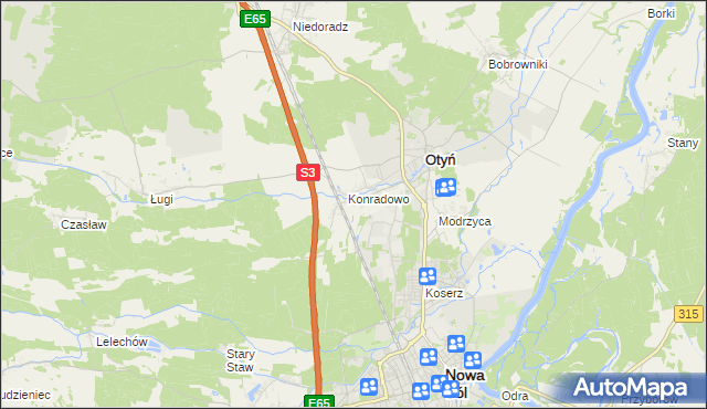mapa Zakęcie, Zakęcie na mapie Targeo