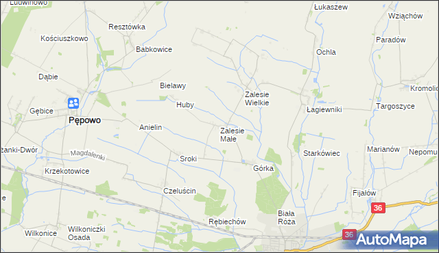 mapa Zalesie Małe, Zalesie Małe na mapie Targeo