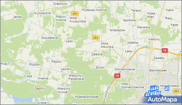 mapa Zalesna, Zalesna na mapie Targeo