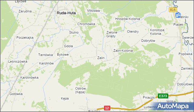 mapa Żalin, Żalin na mapie Targeo