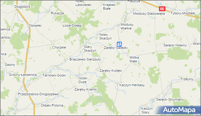 mapa Zaręby-Kromki, Zaręby-Kromki na mapie Targeo