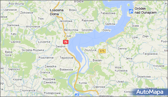 mapa Zbyszyce, Zbyszyce na mapie Targeo
