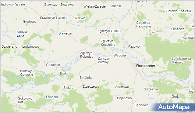 mapa Zgliczyn Witowy, Zgliczyn Witowy na mapie Targeo