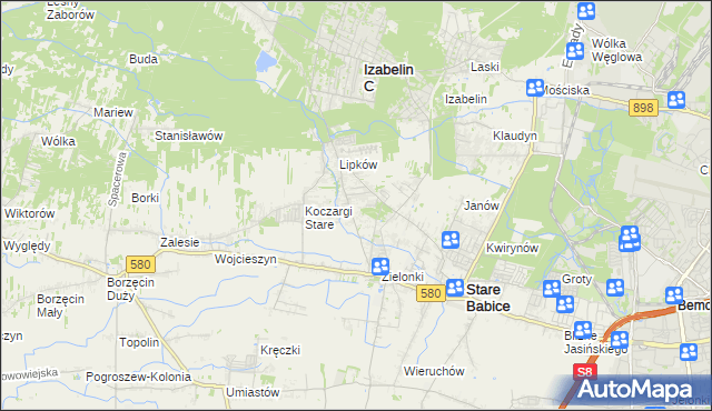 mapa Zielonki-Wieś, Zielonki-Wieś na mapie Targeo