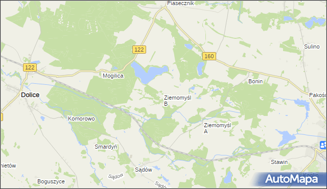 mapa Ziemomyśl B, Ziemomyśl B na mapie Targeo