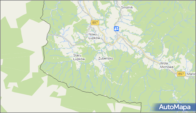 mapa Zubeńsko, Zubeńsko na mapie Targeo