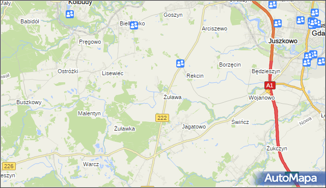 mapa Żuława, Żuława na mapie Targeo