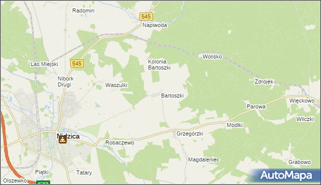 mapa Bartoszki, Bartoszki na mapie Targeo